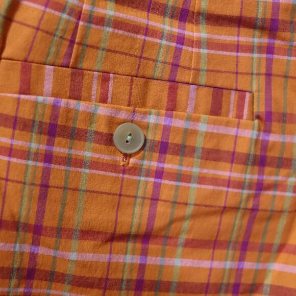Telluride Women’s Bright Orange Plaid Capri Pants Size 10 NWT Y2K Streetwear - Picture 2 of 13